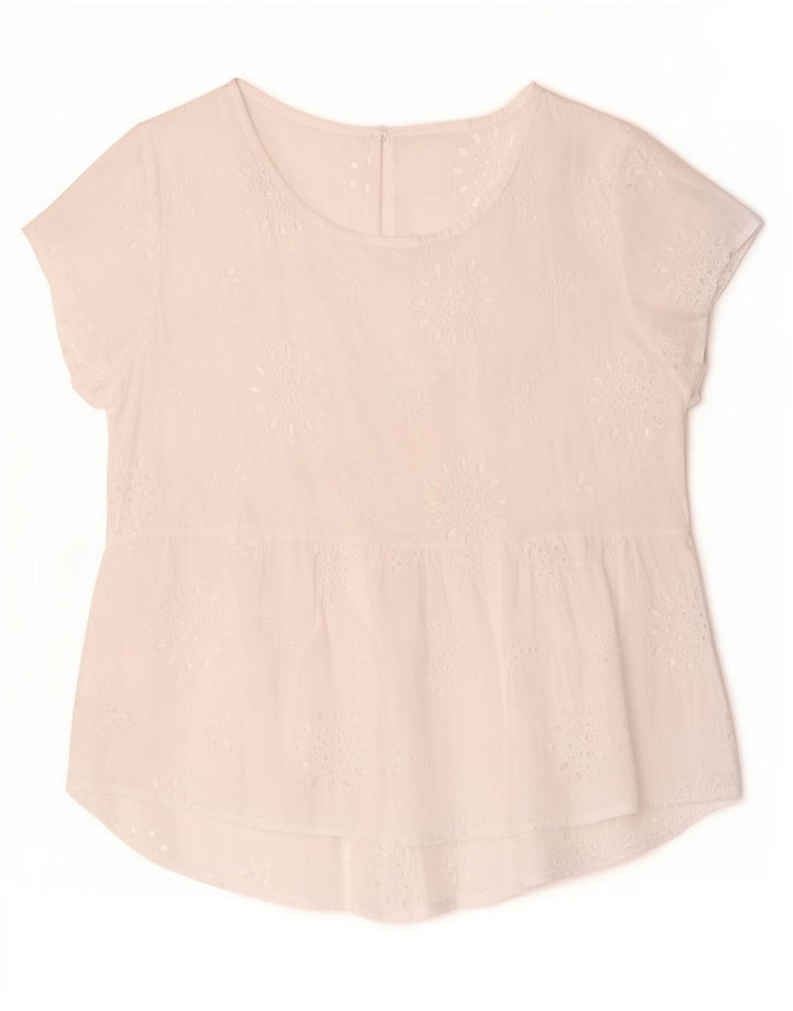 Bluză Vintage pentru femei UK 14 Medium White