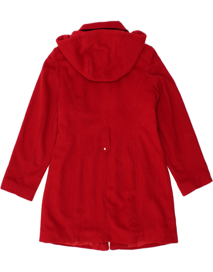 MICHAEL KORS Womens Hooded Overcoat US 14 XL Red Wool Vintage Michael Kors and Second-Hand Michael Kors from Messina Hembry 
