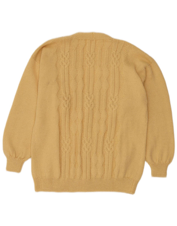 Pulover Cardigan Vintage pentru femei UK 16 Large Yellow