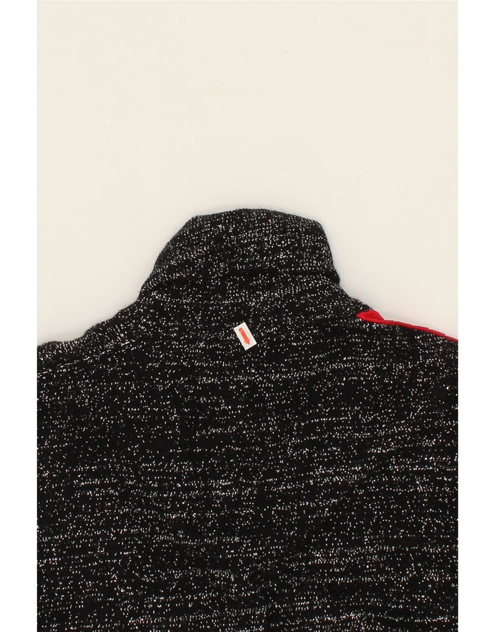 VINTAGE Womens Shawl Neck Jumper Sweater IT 44 Medium Black Colourblock Vintage Vintage and Second-Hand Vintage from Messina Hembry 