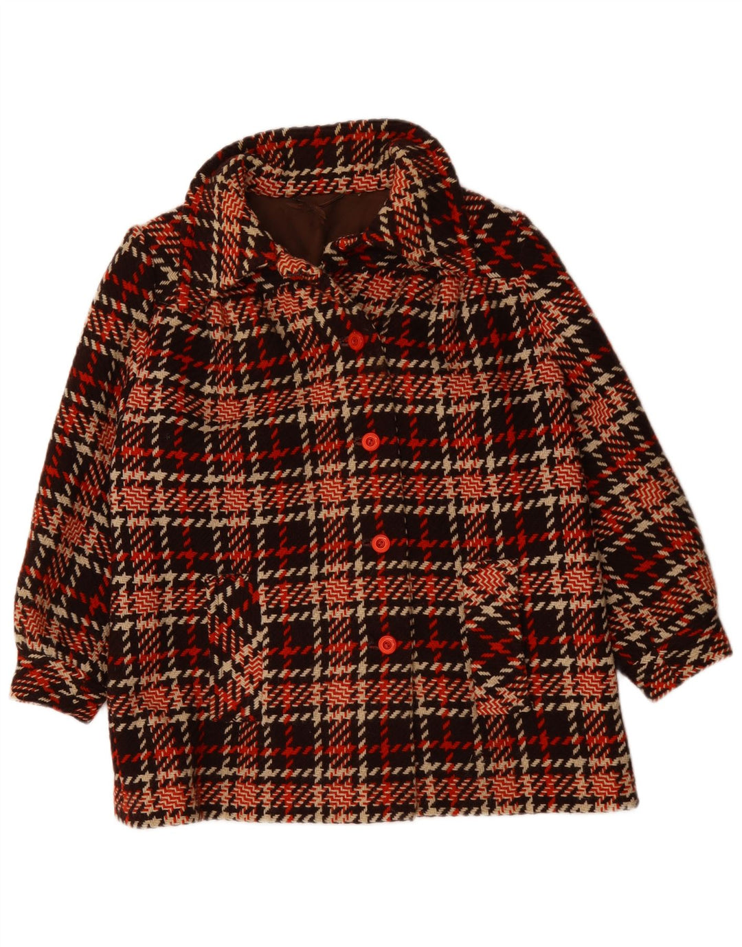 Pardesiu scurt pentru femei VINTAGE UK 18 XL Red Check