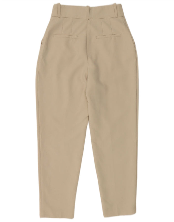 Pantaloni de costum conici pentru femei Zara Mici L26 L27 Poliester alb