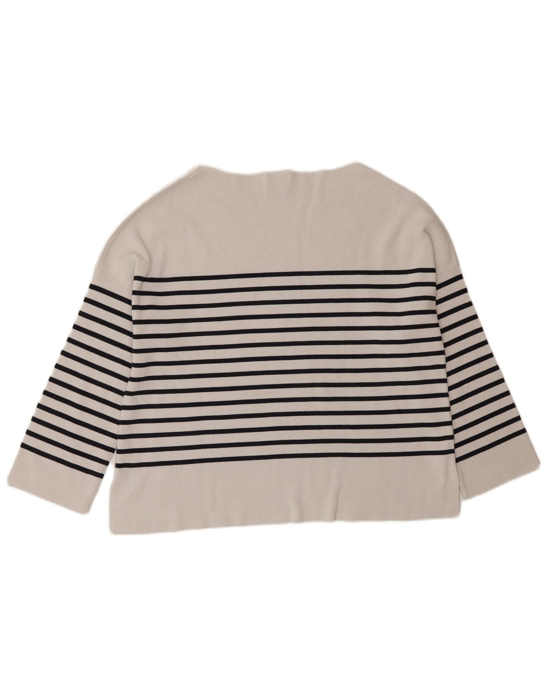 Massimo Dutti Top supradimensionat pentru femei, cu mâneci 3/4 UK 10, cu dungi albe mici