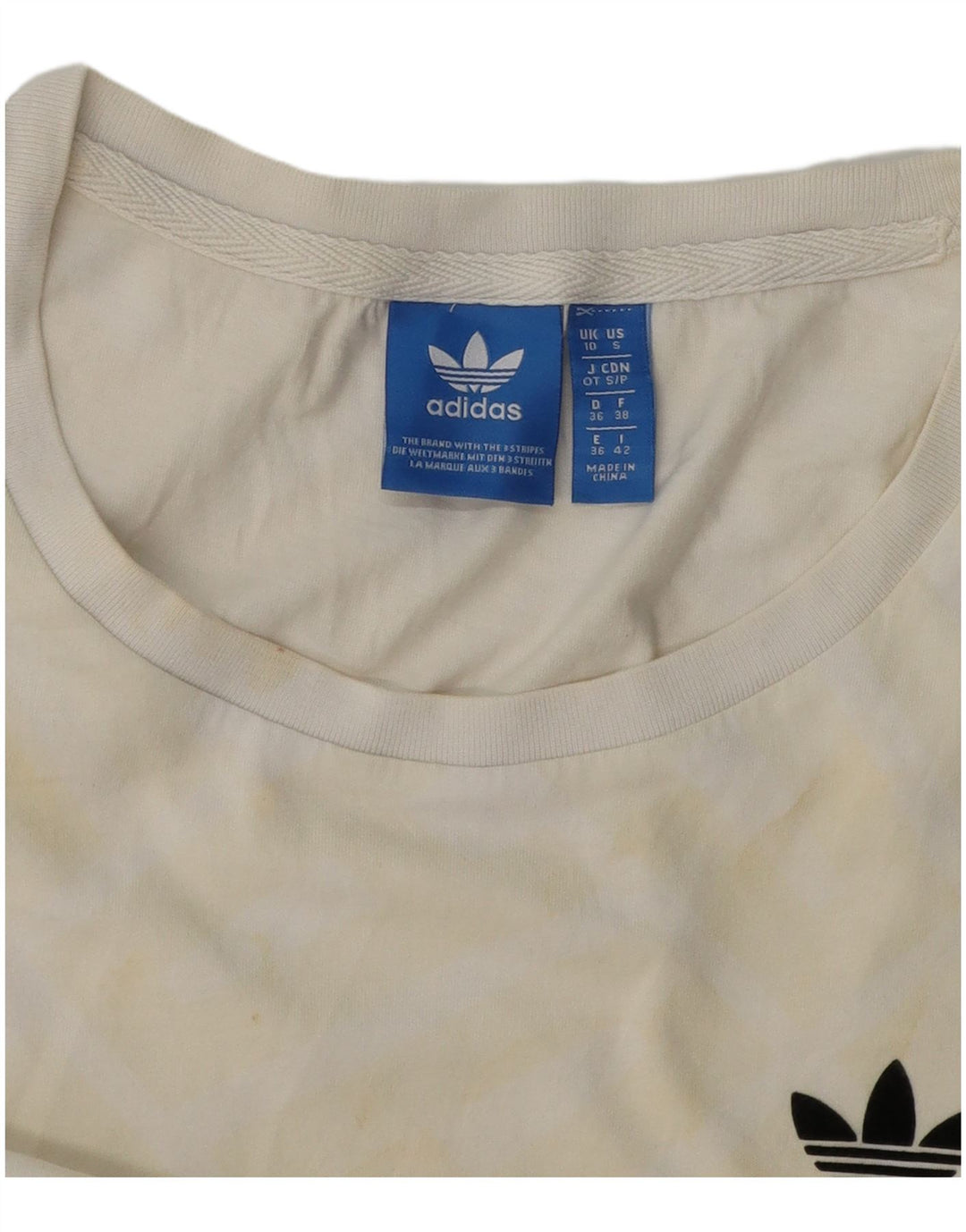 Tricou grafic Adidas pentru femei Top UK 10 Small Off White