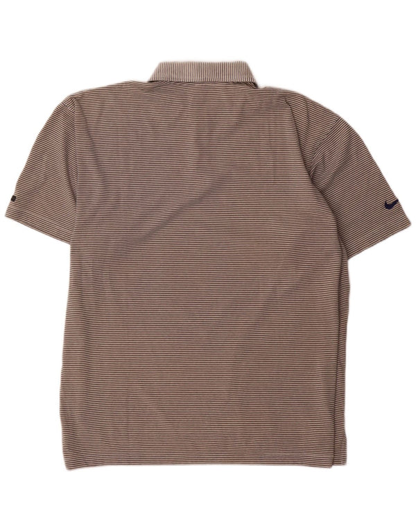 Nike Mens Polo Shirt 2XL Grey Striped Cotton
