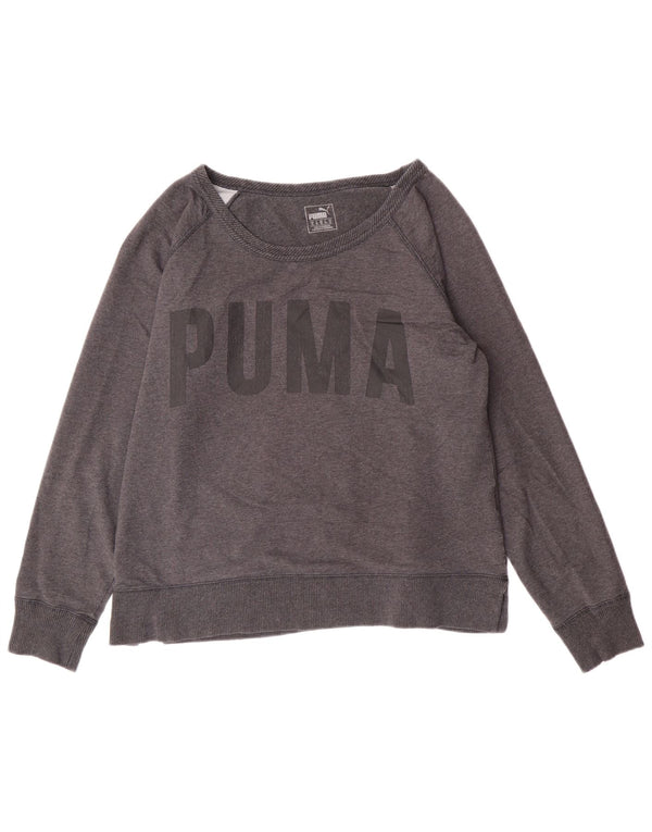 Pulover Puma Crop Graphic pentru femei UK 16 Large Gri