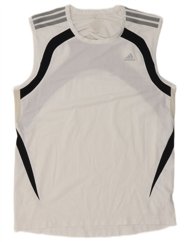 Vest Top Clima 365 pentru bărbați Adidas, alb mediu, poliester color bloc