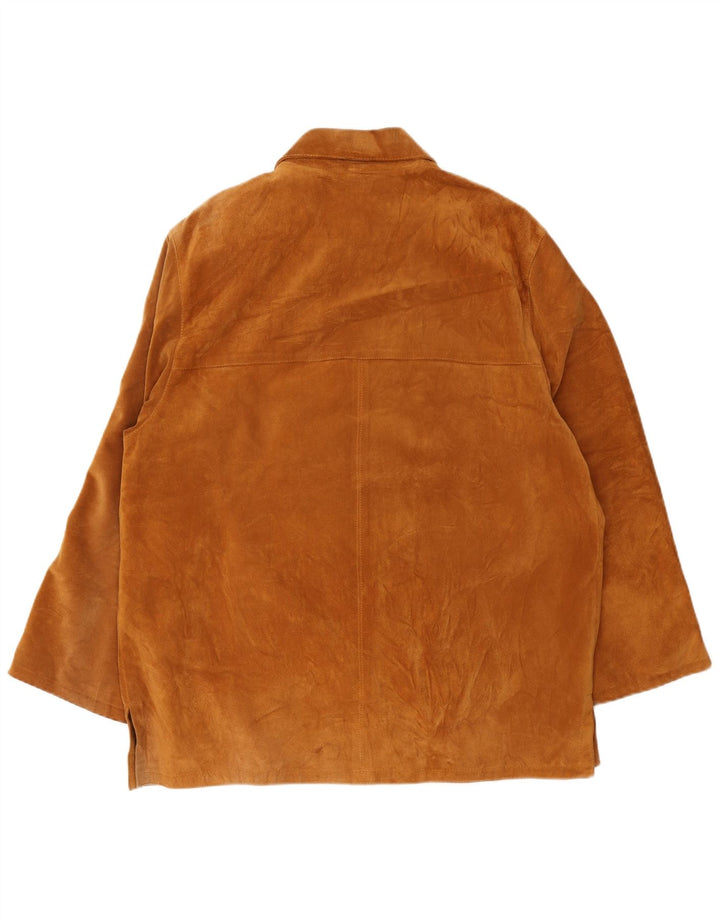 Jachetă vintage pentru bărbați din piele intoarsa UK 42 XL din piele bej