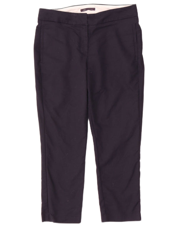 Pantaloni tăiați pentru femei Marks & Spencer UK 12 Medium W32 L25 Bleumarin