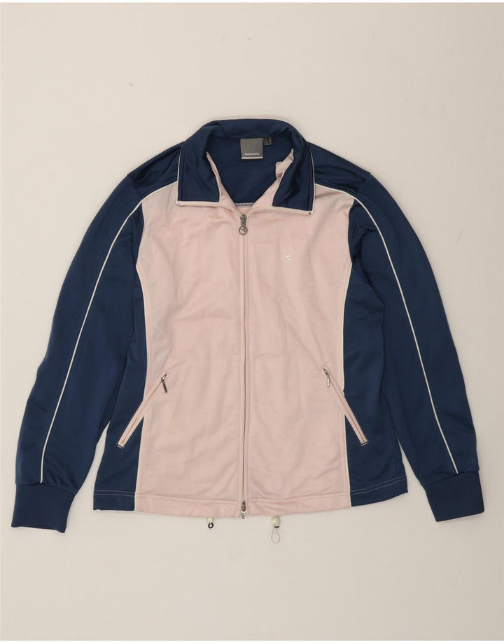 Jachetă de trening pentru femei Diadora UK 14, mare, albastru, poliester color bloc
