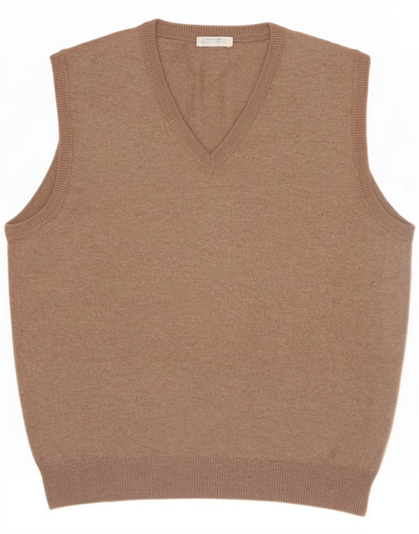 Ballantyne Mens Vest Tank Top IT 48 Medium Brown Flecked Cashmere