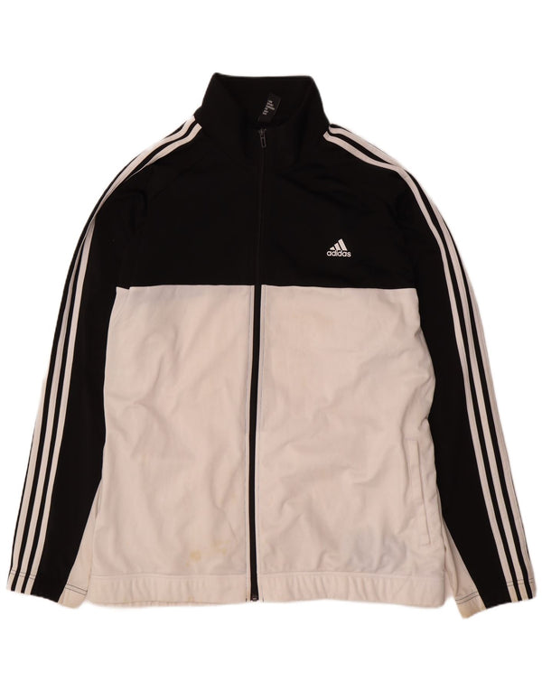 Adidas Mens Tracksuit Top Jacket 2XL White Colourblock Polyester