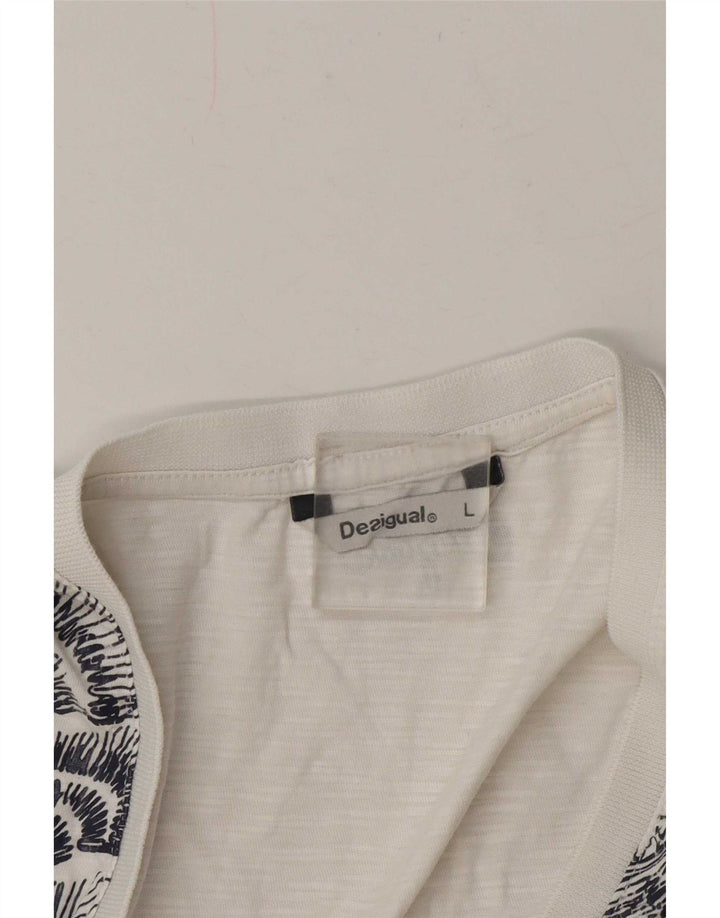 Tricou grafic Desigual pentru femei Top UK 16 Large White