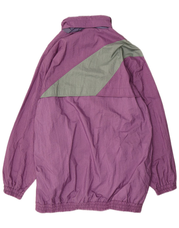 Pelernă de ploaie VINTAGE pentru bărbați, cu ajustare largă, UK 38, mov mediu, poliamidă color bloc