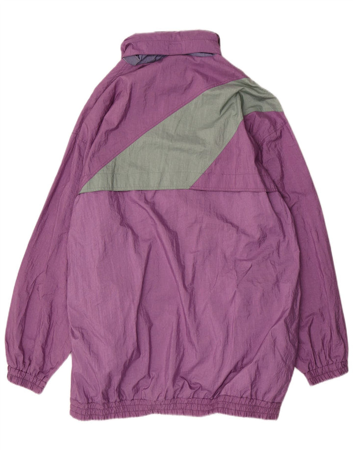 Pelernă de ploaie VINTAGE pentru bărbați, cu ajustare largă, UK 38, mov mediu, poliamidă color bloc