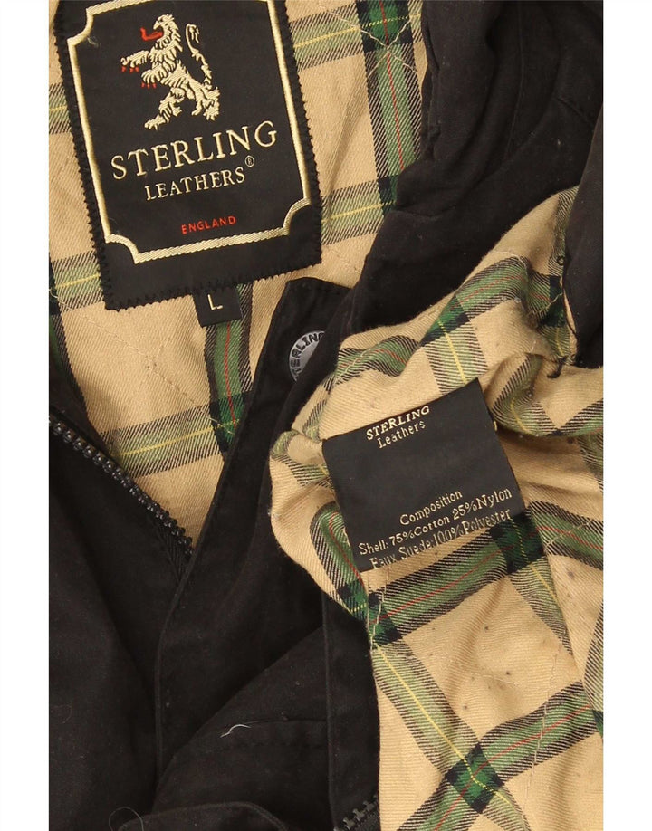 Jachetă Sterling pentru bărbați din bumbac cerat UK 40 Large Black