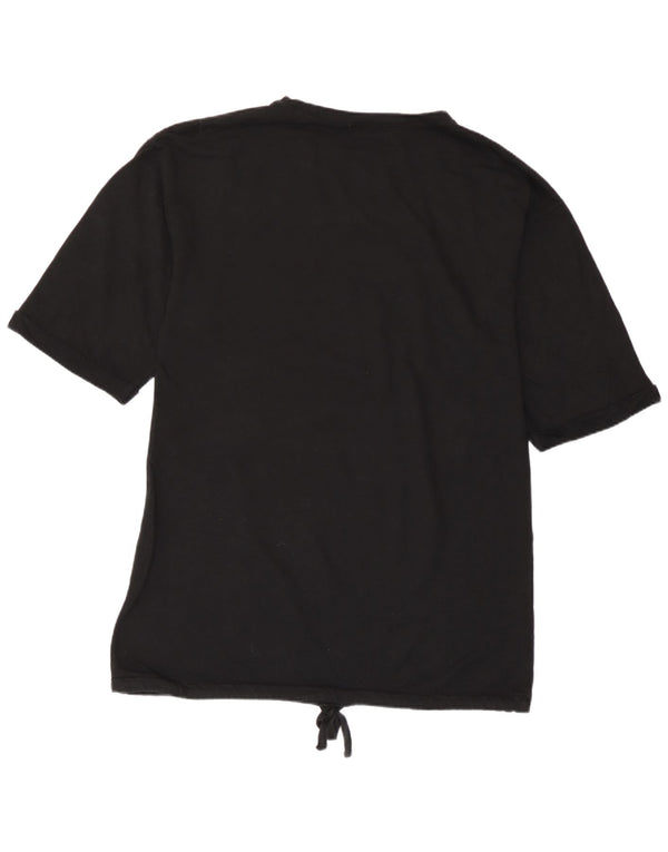 Tricou cu grafic pentru femei Zara UK 16 mare bumbac negru