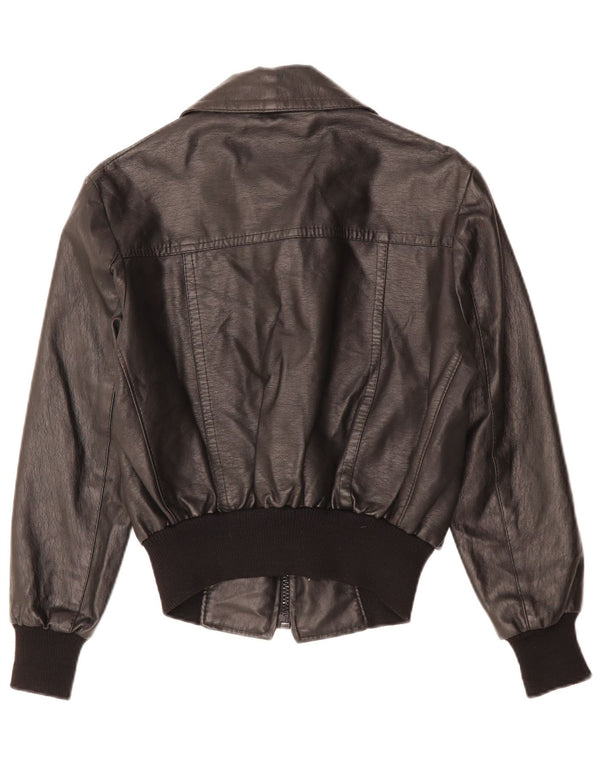 Jachetă de piele pentru femei VINTAGE UK 12 Medium Black