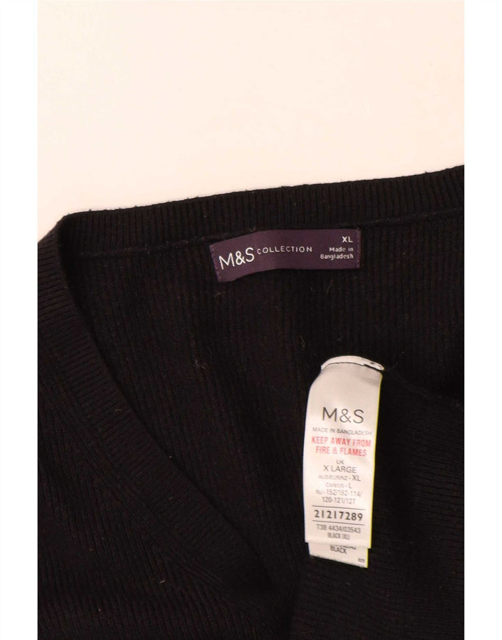 Pulover cu decolteu în V supradimensionat pentru femei Marks & Spencer UK 18 XL Negru