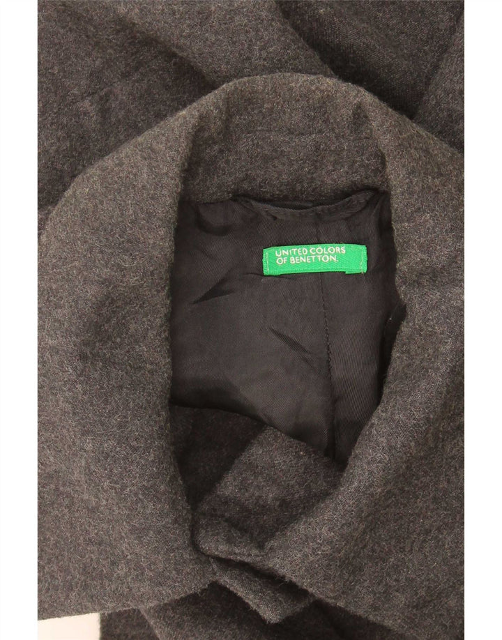 Sacou Benetton pentru femei cu 5 nasturi IT 44 Lână virgină gri mediu