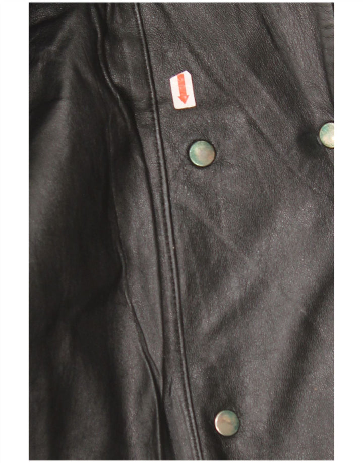 Jachetă de piele supradimensionată pentru femei VINTAGE EU 42, mare, neagră