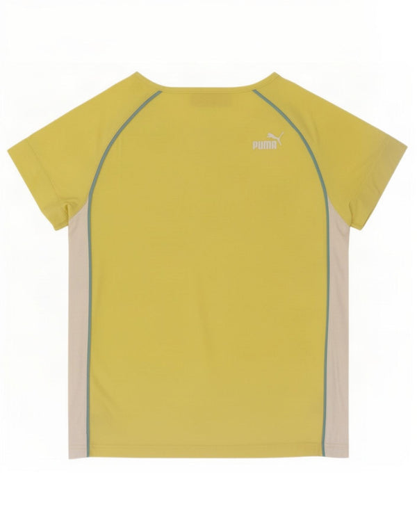Tricou Puma Femei Top UK 12 Medium Yellow Striped