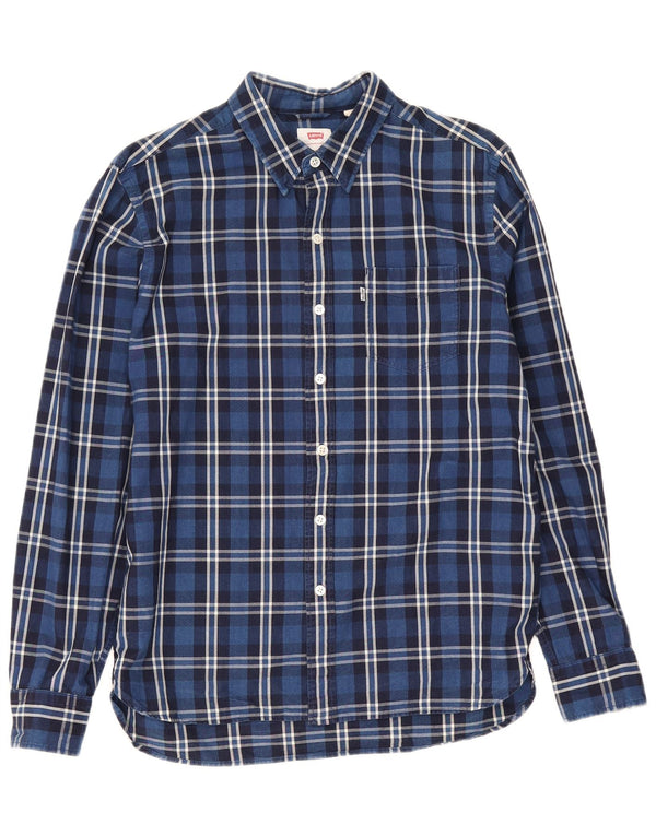 Cămașă pentru bărbați Levi's, din bumbac cu carouri, albastru bleumarin mediu