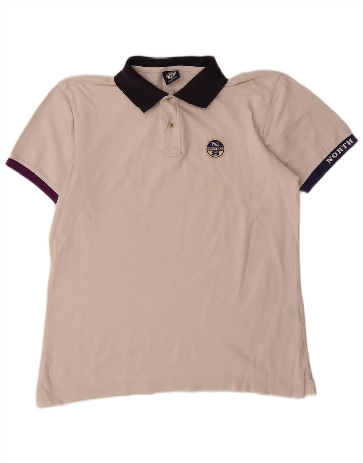 Tricou polo North Sails Rugby pentru bărbați, bumbac alb mediu