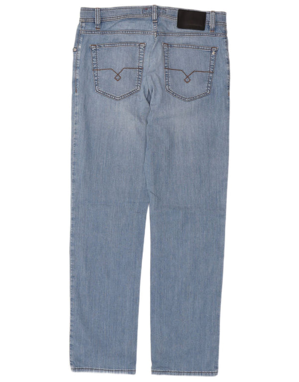 PIERRE CARDIN Blugi drepti pentru bărbați W34 L32 Bumbac albastru