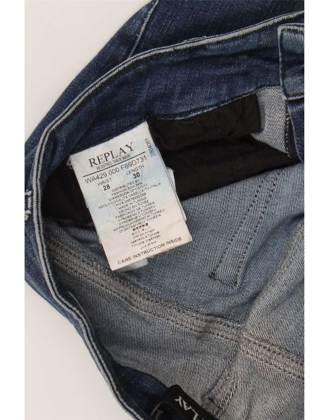 Replay blugi slim pentru femei W28 L30 bumbac albastru