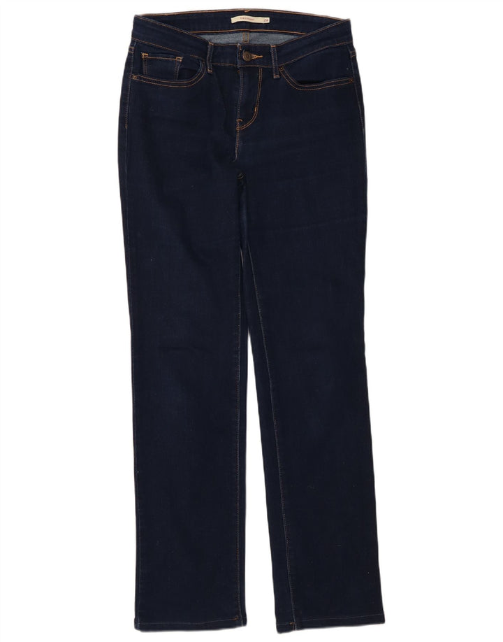 Blugi drepti pentru femei Levi's 714 W28 L30 bumbac bleumarin