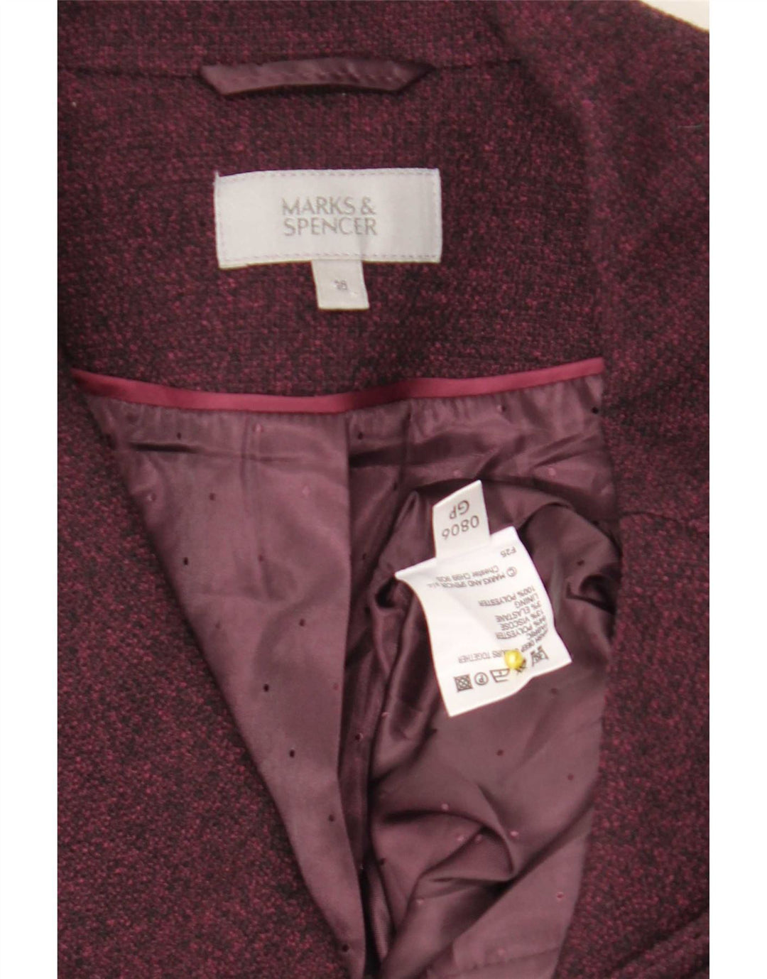 Jachetă pentru femei Marks & Spencer cu două piepturi, UK 18 XL, bordeaux