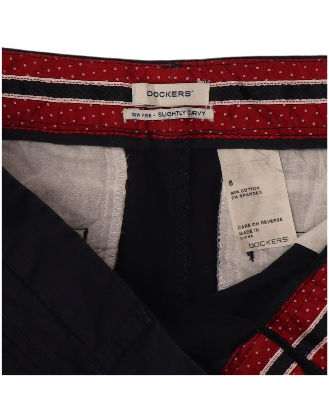 Pantaloni scurti chino ușor curbat pentru femei DOCKERS US 6 Medium W30 bleumarin