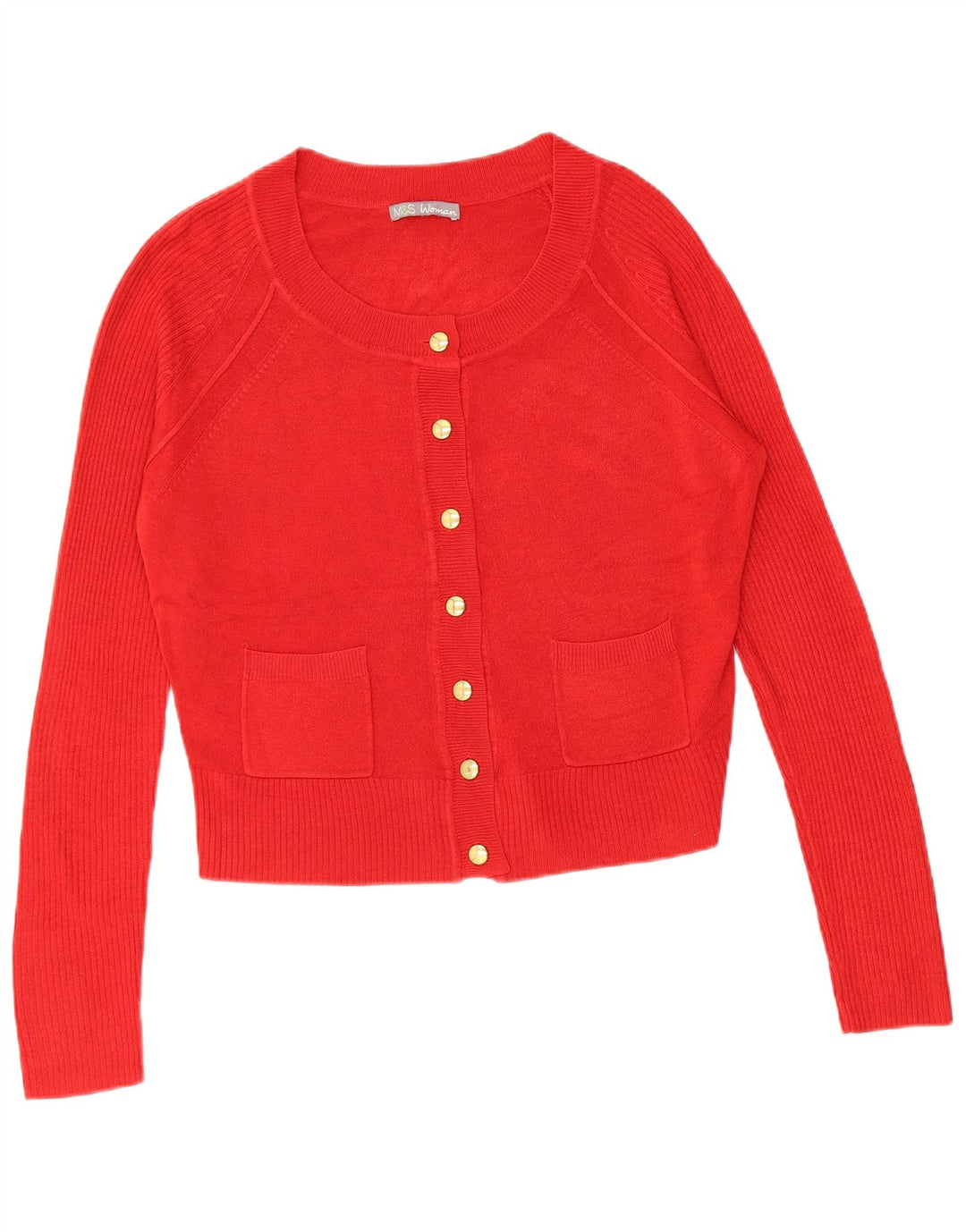 MARKS & SPENCER Pulover cardigan crop pentru femei UK 12 Medium Red Acrylic