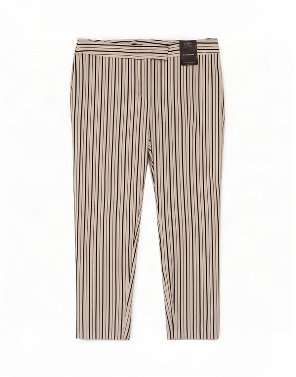 Pantaloni tăiați pentru femei Marks & Spencer UK 16 Large W34 L25 White Striped