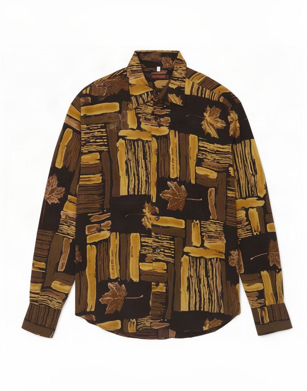 Cămașă Vintage bărbați Mediu Multicolor Patchwork Viscoză