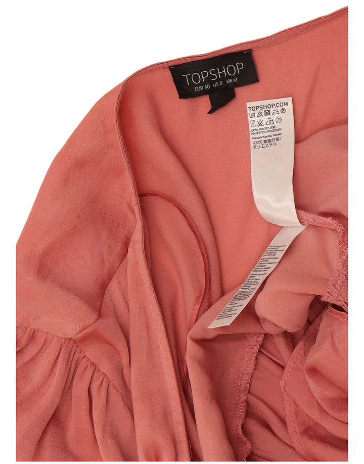 Bluză pentru femei Topshop cămașă Wrap UK 12 Poliester roz mediu