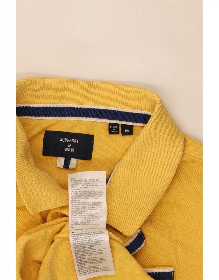 Tricou polo pentru bărbați Superdry, bumbac galben mediu