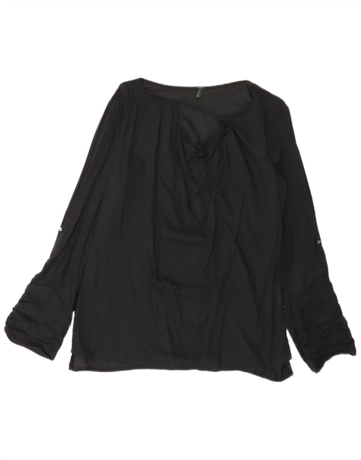 Bluză cu mânecă lungă pentru femei BENETTON UK 14 Medium Black Viscose