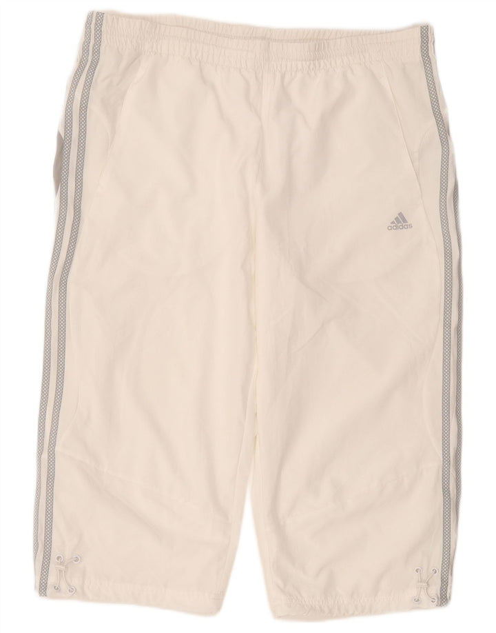 Pantaloni scurți sport pentru bărbați Adidas Climalite, mari, alb, din poliester