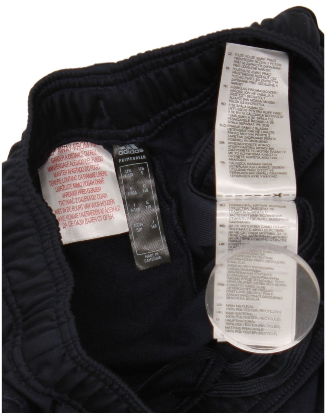 Pantaloni de trening ADIDAS Primegreen pentru băieți 9-10 ani poliester bleumarin