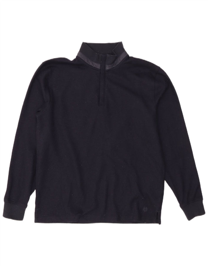 Pulover Massimo Dutti pentru bărbați, cu fermoar, cu gât, poliester mare, albastru
