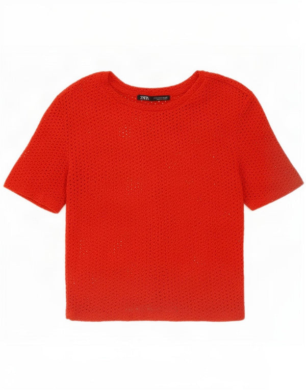 Tricou Crop pentru femei Zara UK 8 Small Red
