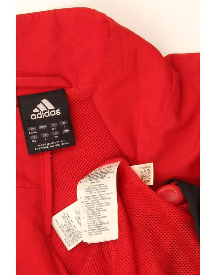 Jachetă de trening pentru bărbați Adidas Marea Britanie 42/44 Poliester color bloc roșu mare