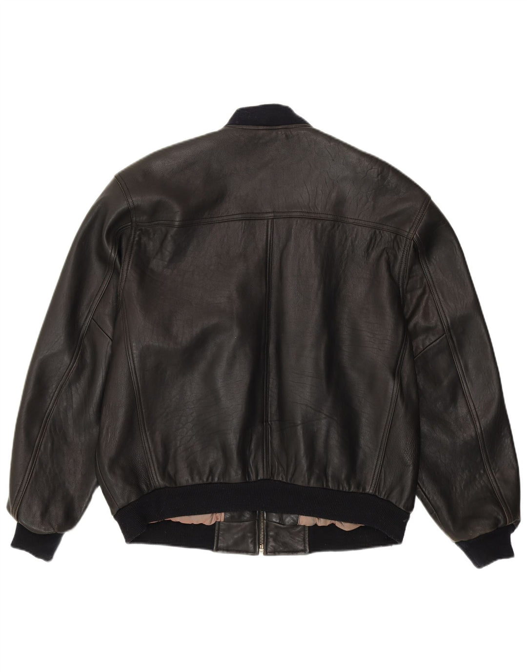 Jachetă bomber pentru bărbați Conte Massimo, cu o formă lejeră, IT 48, piele medie neagră