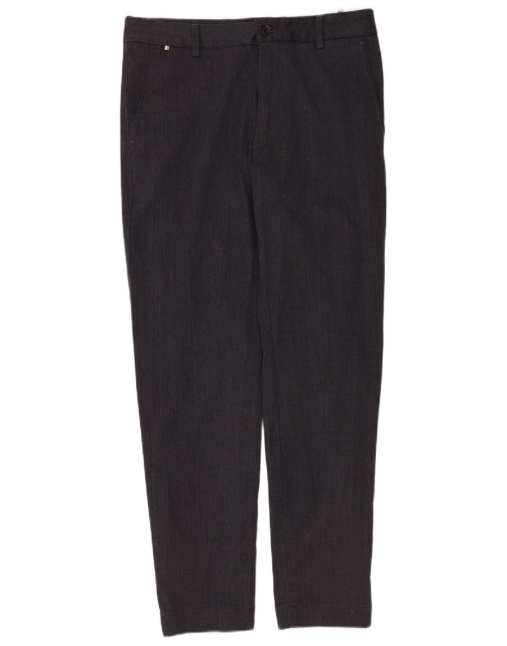 Hugo Boss Pantaloni chino Kane pentru bărbați, cu ajustare normală, L30 L32, poliester gri