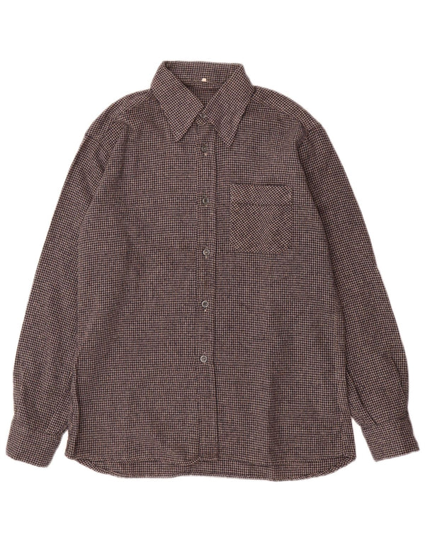 Cămașă de flanel pentru bărbați VINTAGE Mărimea 40 Picior de găin mediu gri