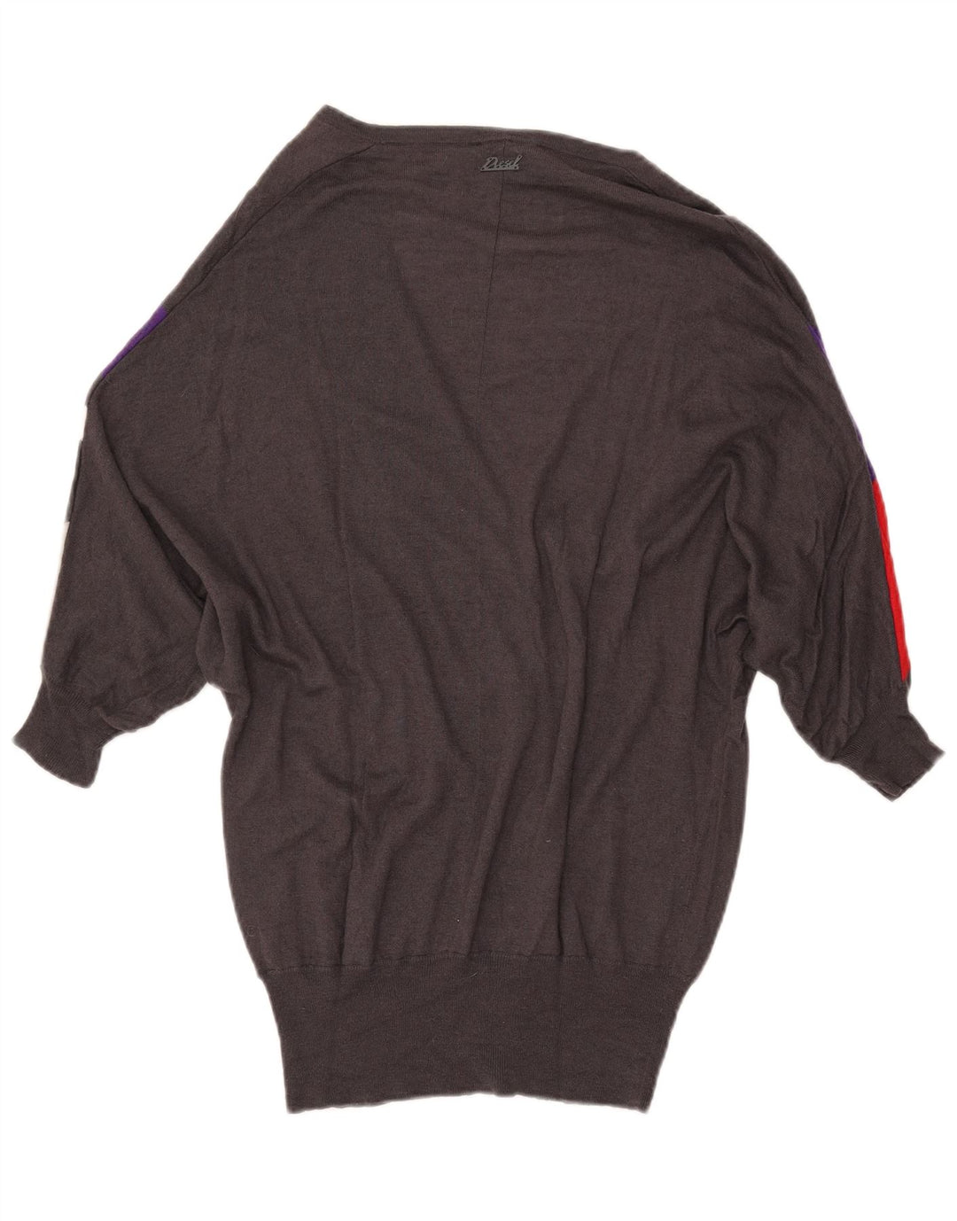 Pulover cardigan cu paragate DIESEL pentru femei UK 10, gri mic, bloc de culoare