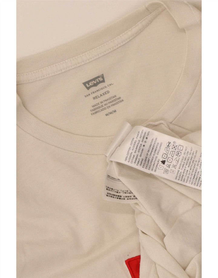 Tricou cu grafic relaxat Levi's pentru bărbați Top din bumbac alb mediu