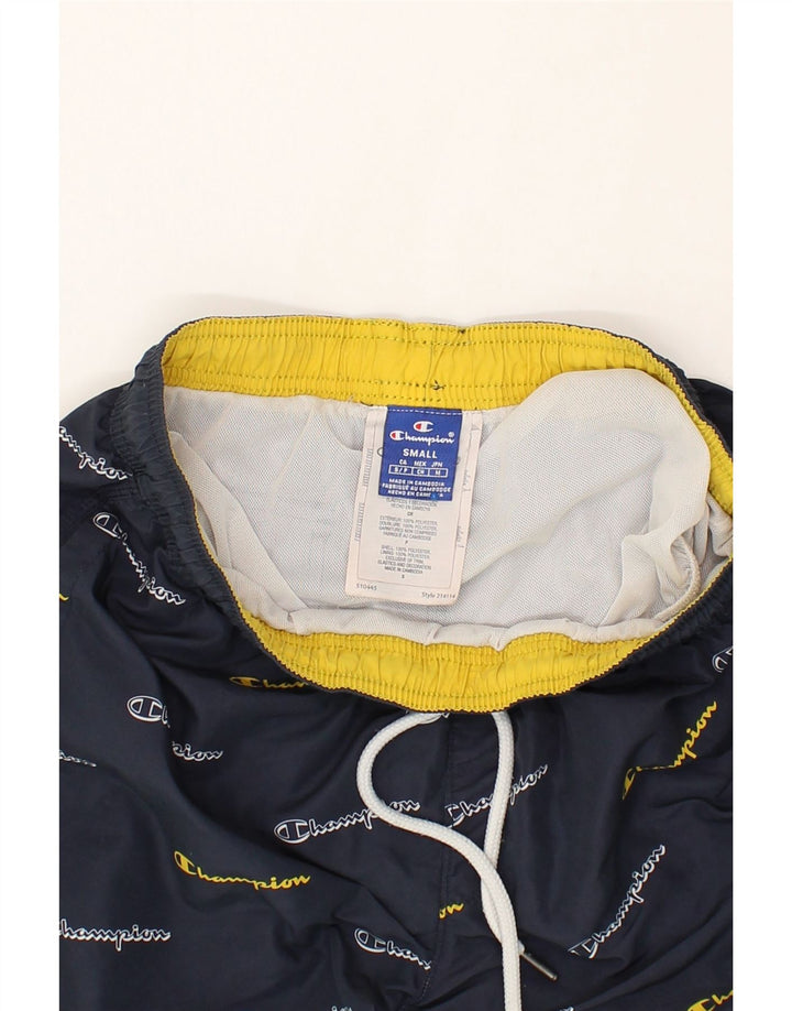 CHAMPION Womens Graphic Swimming Shorts UK 10 Small  Navy Blue Polyester Vintage Champion and Second-Hand Champion from Messina Hembry 